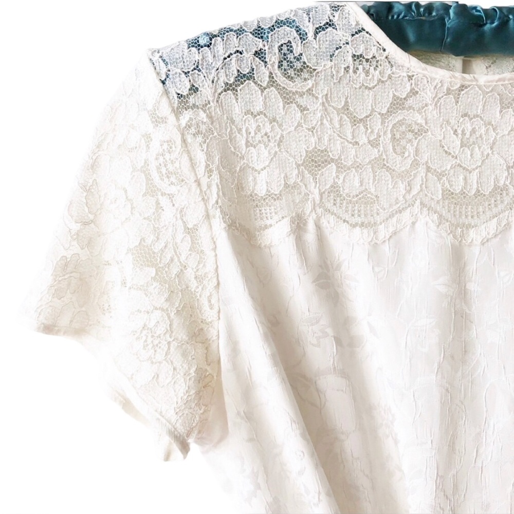 Bodysuit Short Sleeve Cream Satin and Lace Marks & Spencer Size 14/Large - Picture 5 of 16